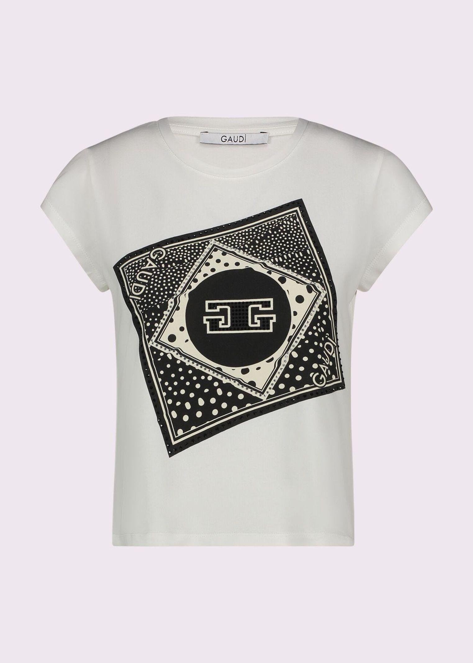 T-shirt con stampa e strass 511FD64016 2101 GAUDI' 