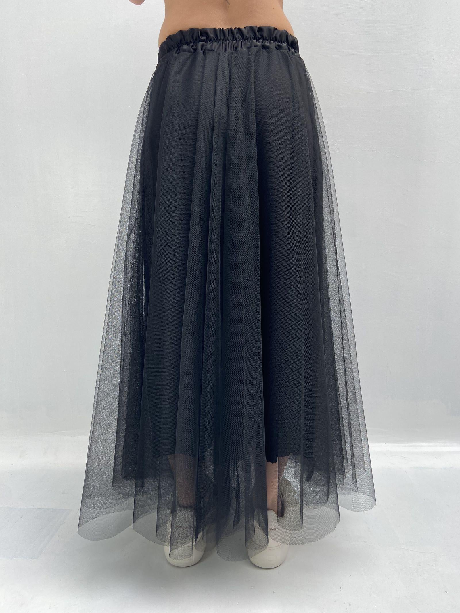 Gonna lunga in tulle MK04.015 NERO OFELIA 