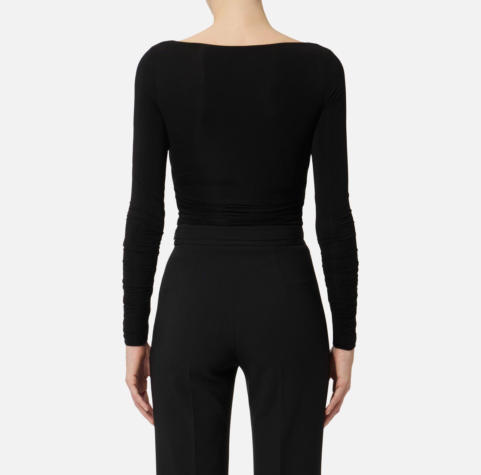 Maglia in jersey con gioiello - Elisabetta Franchi MD02962E3 110 ELISABETTA FRANCHI 