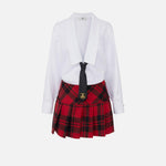 Abito a camicia in popeline e gonna in tartan AB76147E1 DB6 ELISABETTA FRANCHI 