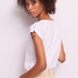 T-shirt con logo e strass