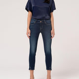 Jeans slim cropped con lavaggio scuro