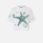 T-shirt con stampa e applicazioni 105704A2UG Z05 PINKO 