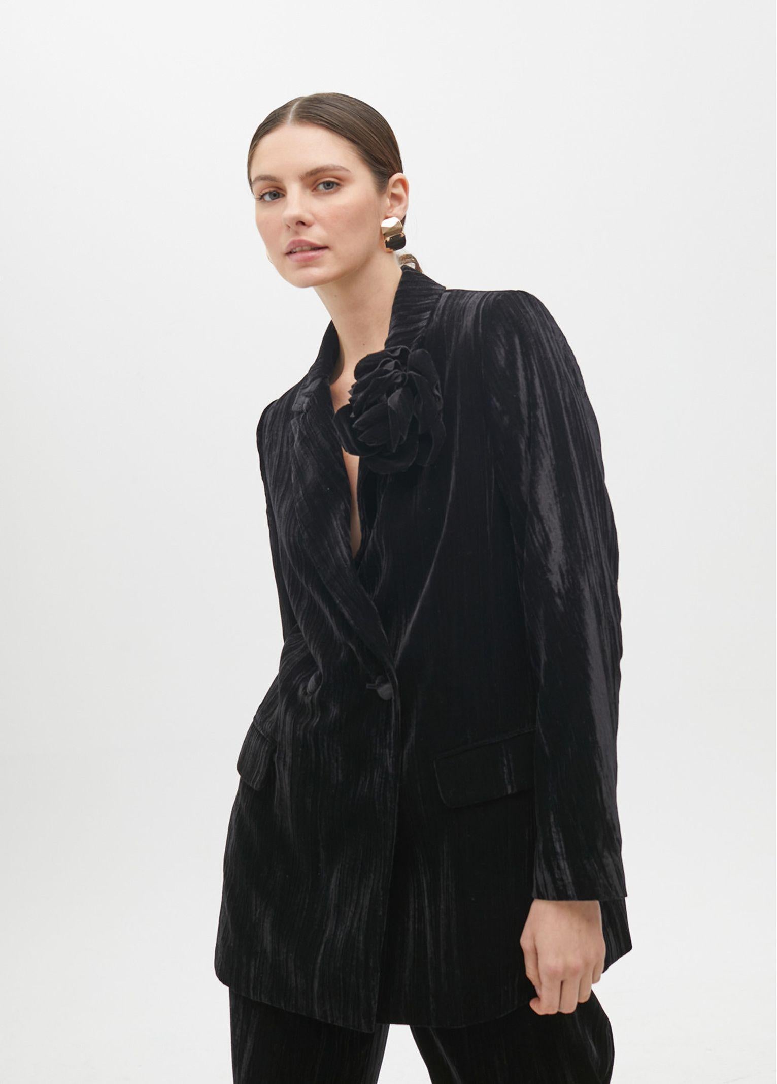 Giacca in velluto con fiore MF2502009 00N MAITE 