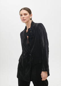 Giacca in velluto con fiore