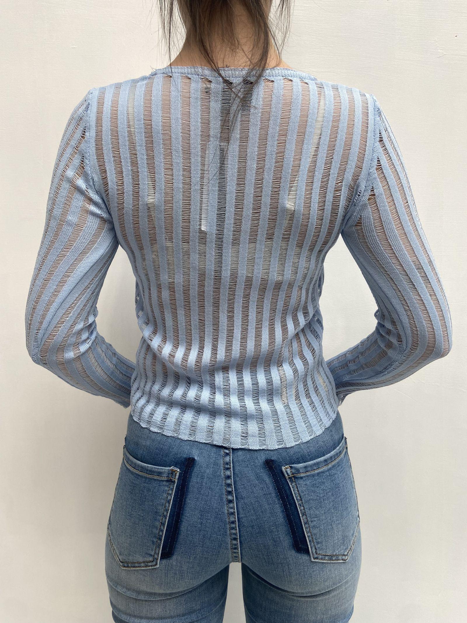 Maglia trasparente maniche lunghe 25002 CERULEO OFELIA 