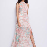 Abito lungo con stampa floreale e spacco 511FD15006 51103801 GAUDI' 