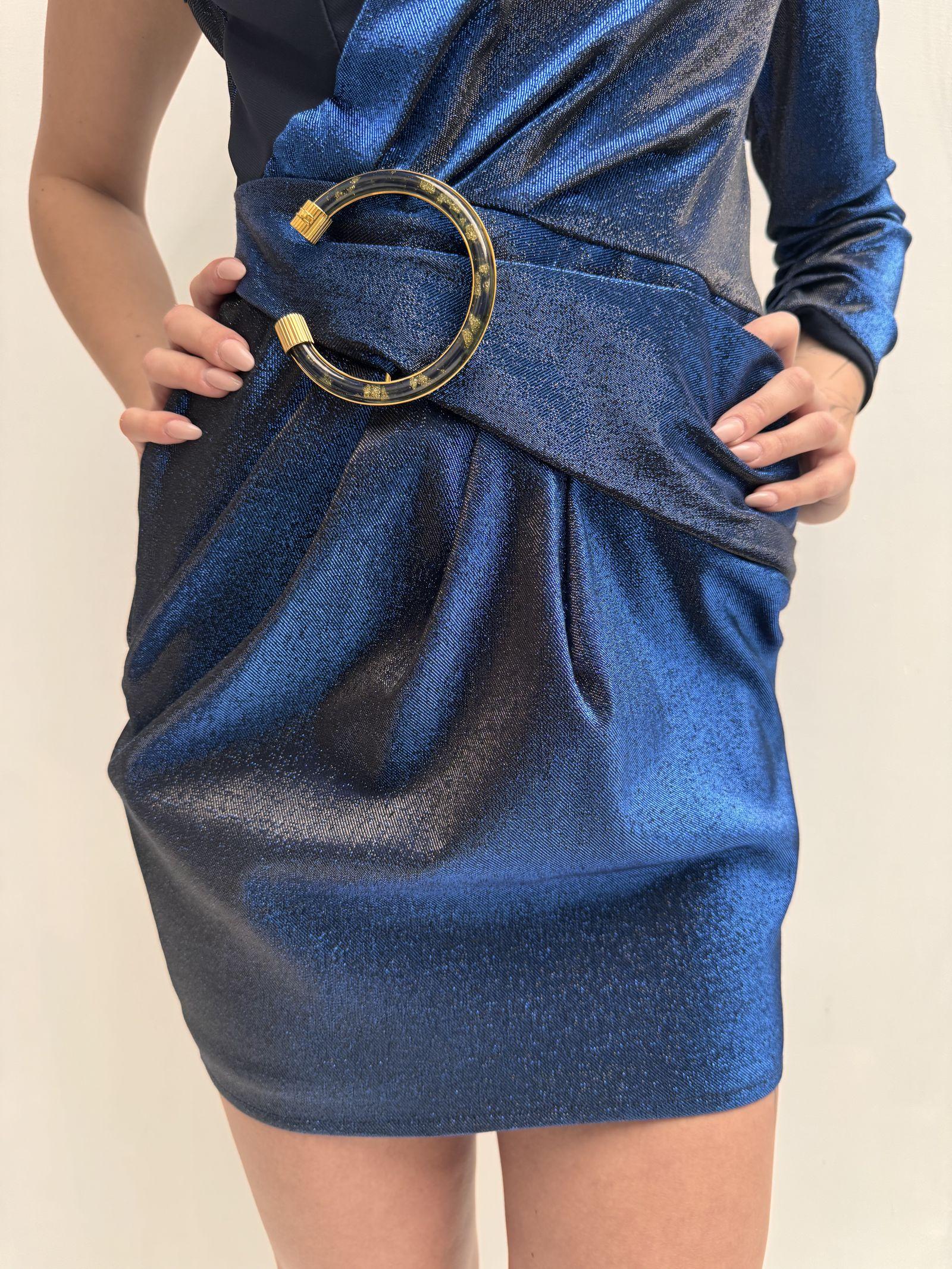 Abito monospalla con scollo a cuore - Elisabetta Franchi AB94197E2 805 ELISABETTA FRANCHI 