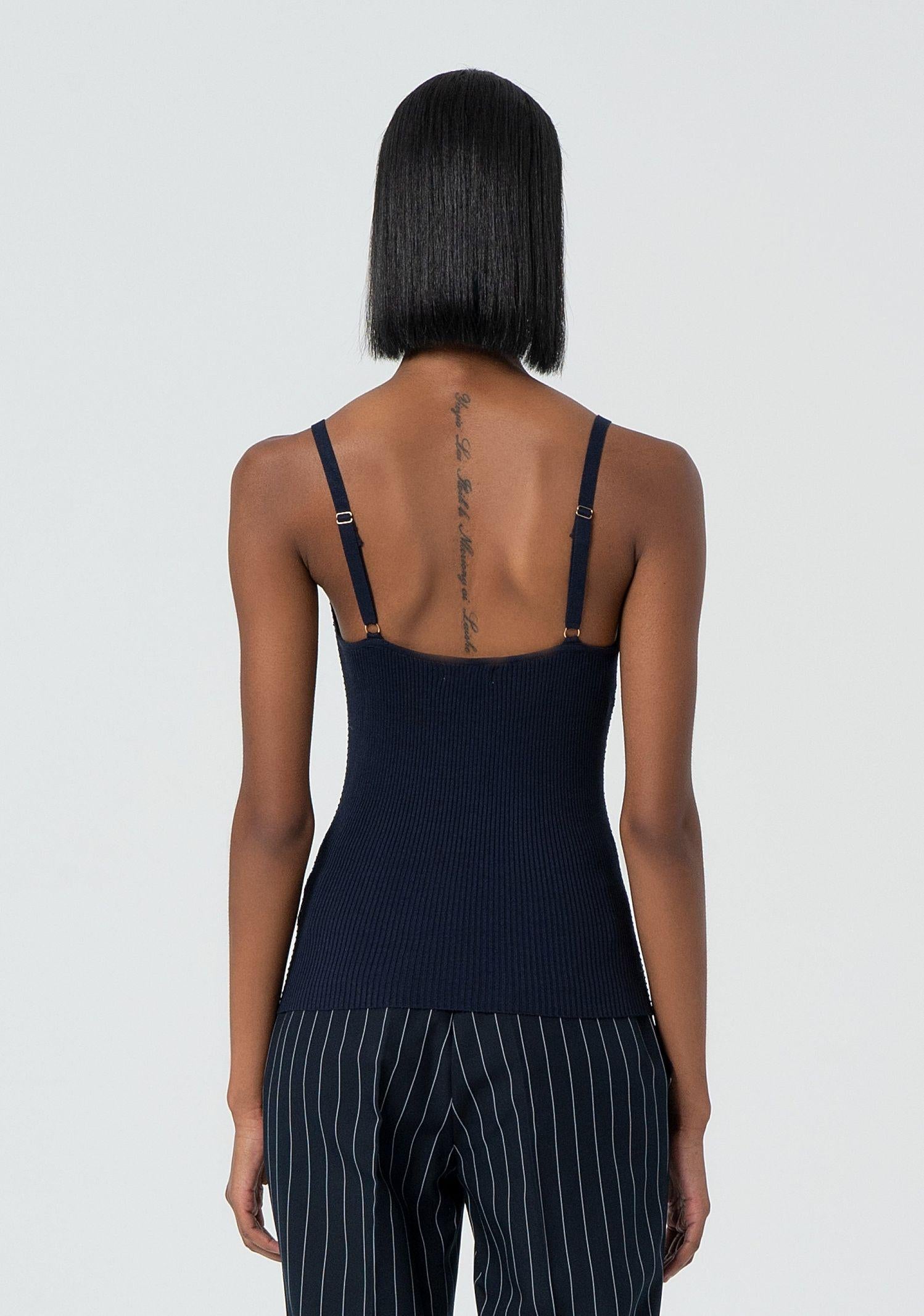 Top a canotta con strass FR25ST4006K410J9 117 FRACOMINA 