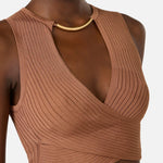 Top in maglia con incrocio - Elisabetta Franchi TK76S61E2 600 ELISABETTA FRANCHI 