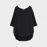 Maglia bimateriale maniche lunghe