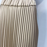 Gonna in raso plissè SK1183 CAMMELLO OFELIA 