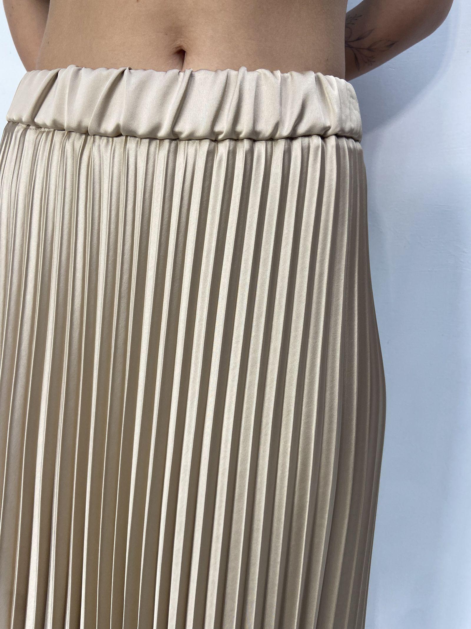 Gonna in raso plissè SK1183 CAMMELLO OFELIA 