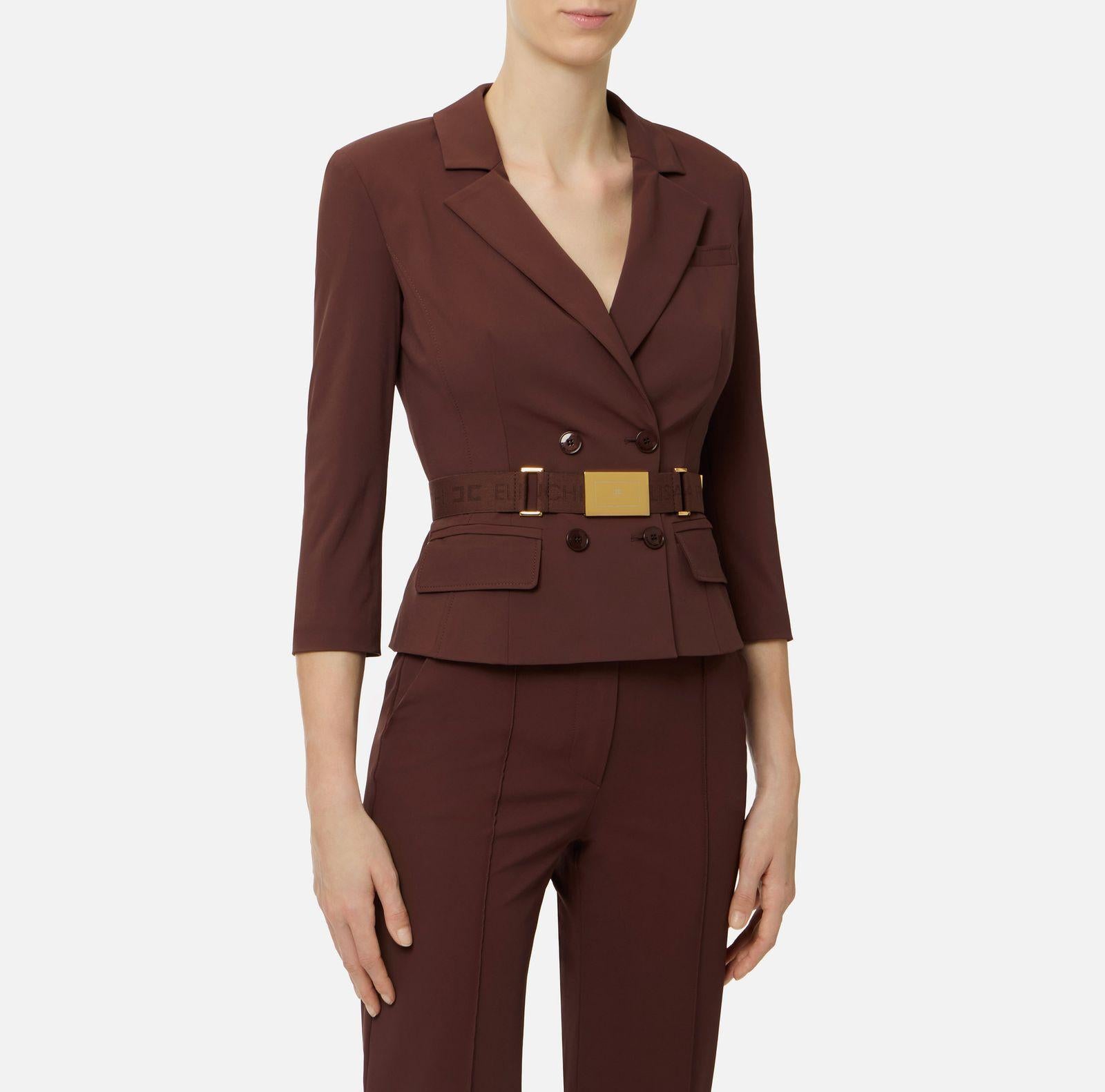 Giacca in tessuto tecnico bielastico - Elisabetta Franchi GI22461E2 644 ELISABETTA FRANCHI 