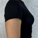 T- shirt girocollo maniche corte LC240321 NERO OFELIA 