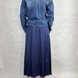 Camicia corta in denim medio scuro