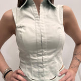 Camicia crop con gancetti - Elisabetta Franchi CA01841E1 BV9 ELISABETTA FRANCHI 