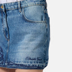 Minigonna in denim con ricamo floreale - Elisabetta Franchi GJ34N51E2 R34 ELISABETTA FRANCHI 