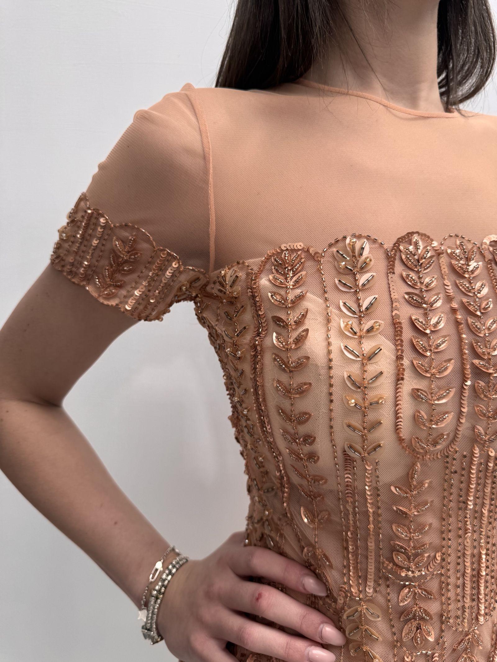 Abito trasparente con perline - Elisabetta Franchi AR24A22E1 181 ELISABETTA FRANCHI 