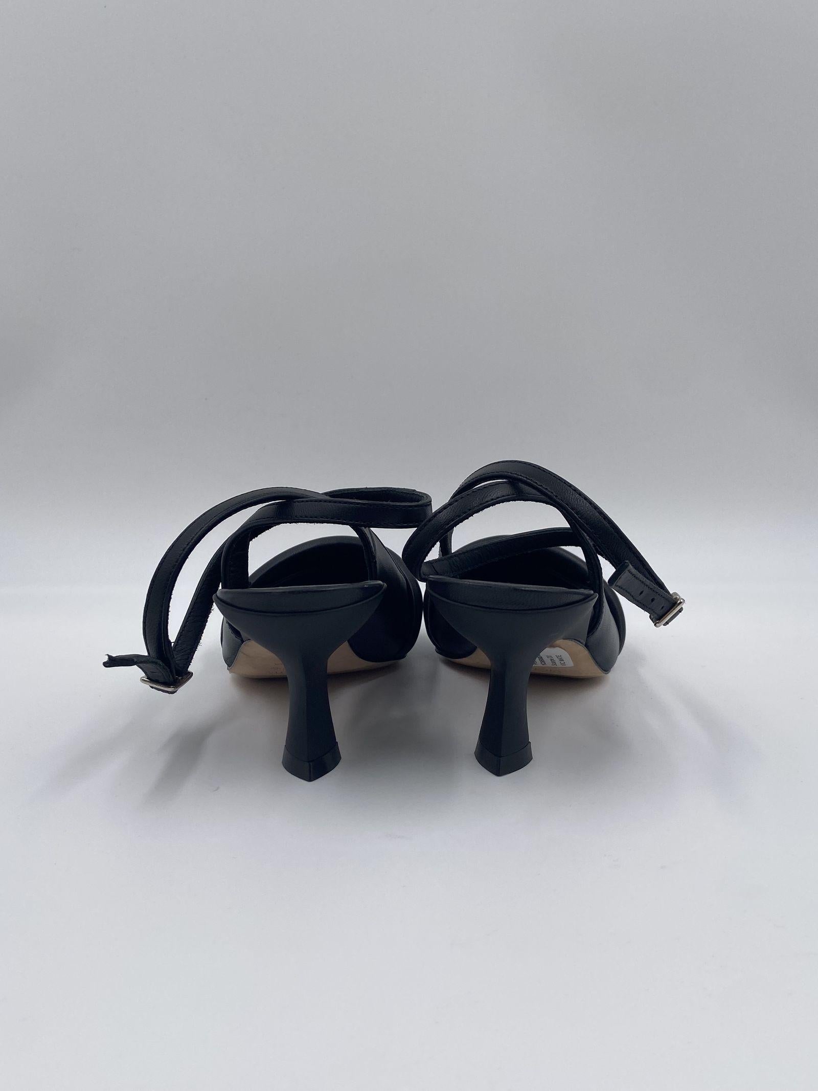 Sandalo slingback in pelle 1C6500D NERO VIC MATIE' 