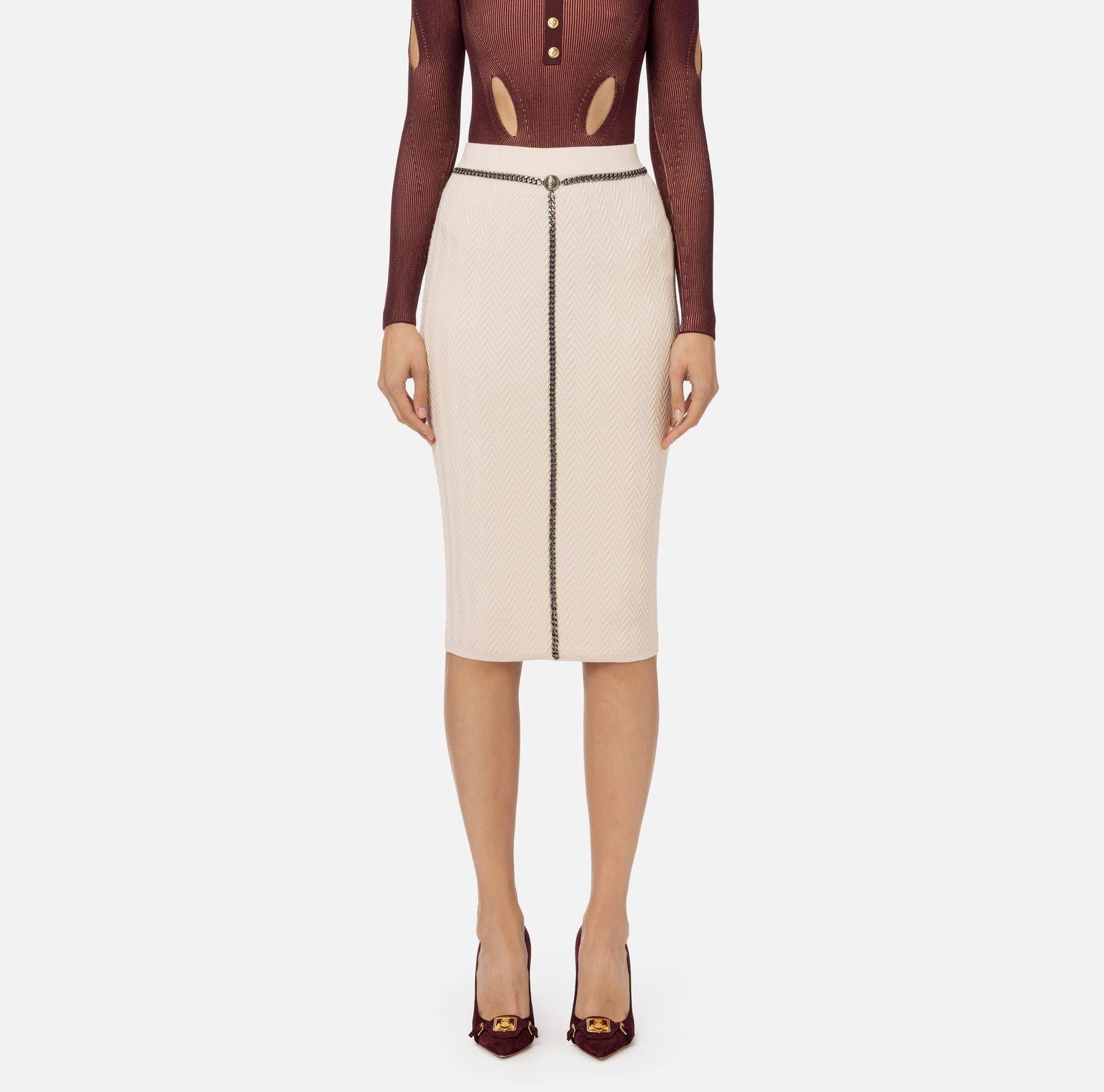 Gonna midi in punto resca - Elisabetta Franchi GK05B47E2 193 ELISABETTA FRANCHI 