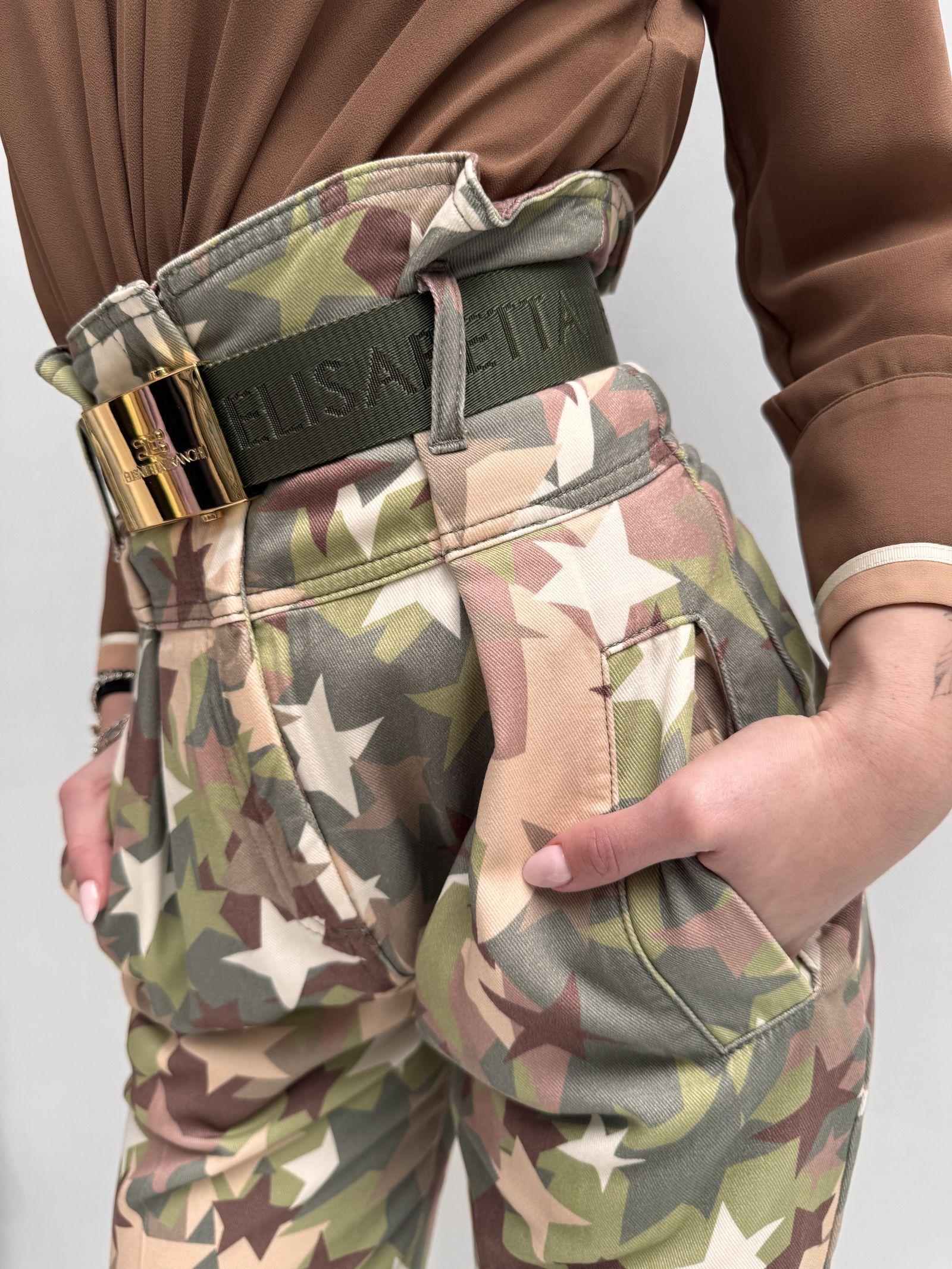 Pantalone camouflage con cintura - Elisabetta Franchi PJ73D06E2 W73 ELISABETTA FRANCHI 
