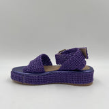 Sandalo zeppa in raffia naturale