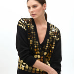 Maglia in rete con paillettes dorate MF2511026 2N5 MAITE 