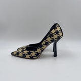 Sandalo in rafia con apertura laterale H2237 NEROBEIGE OFELIA 