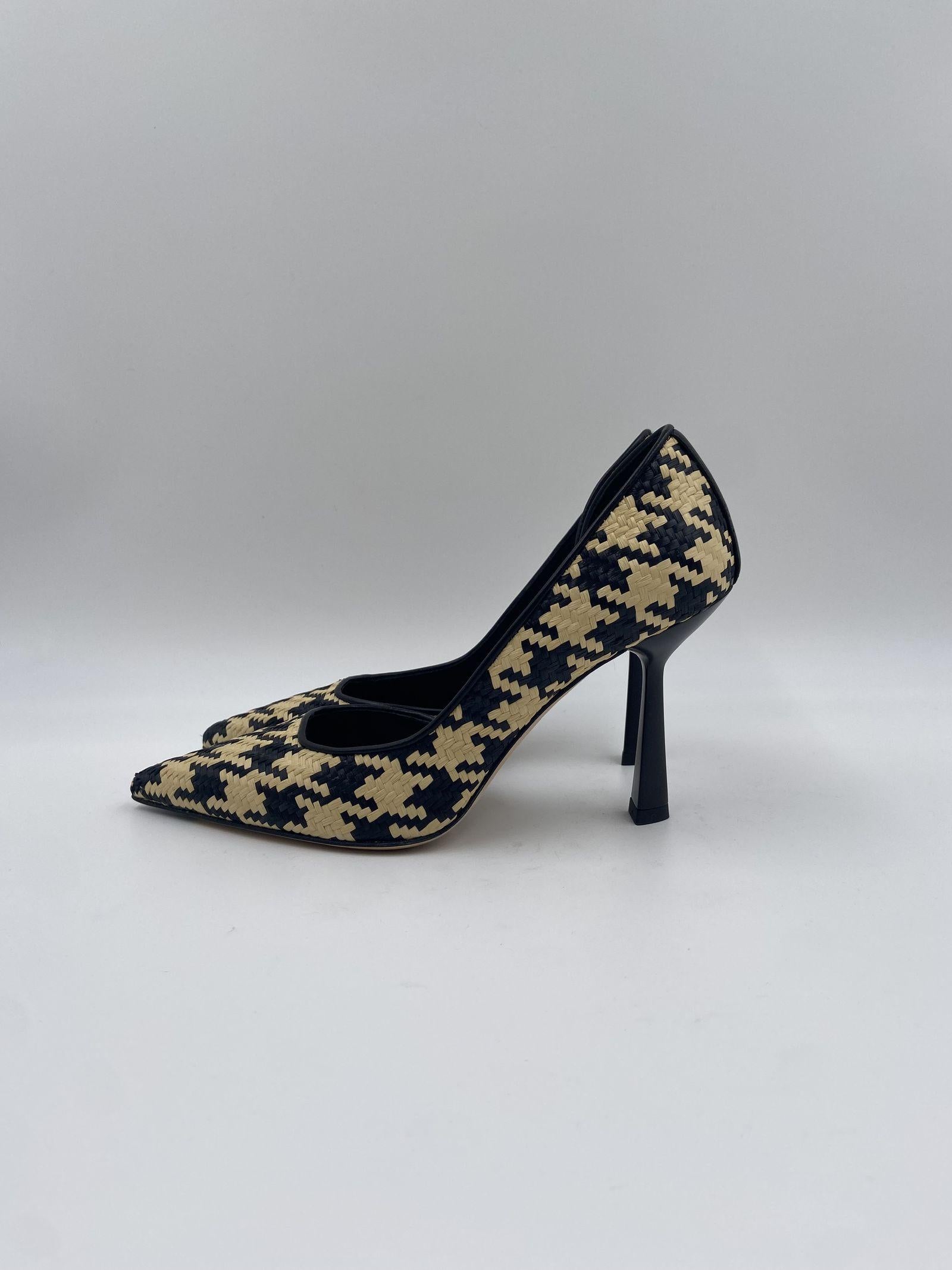 Sandalo in rafia con apertura laterale H2237 NEROBEIGE OFELIA 