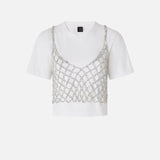 Maglia con top mini paillettes abbinato