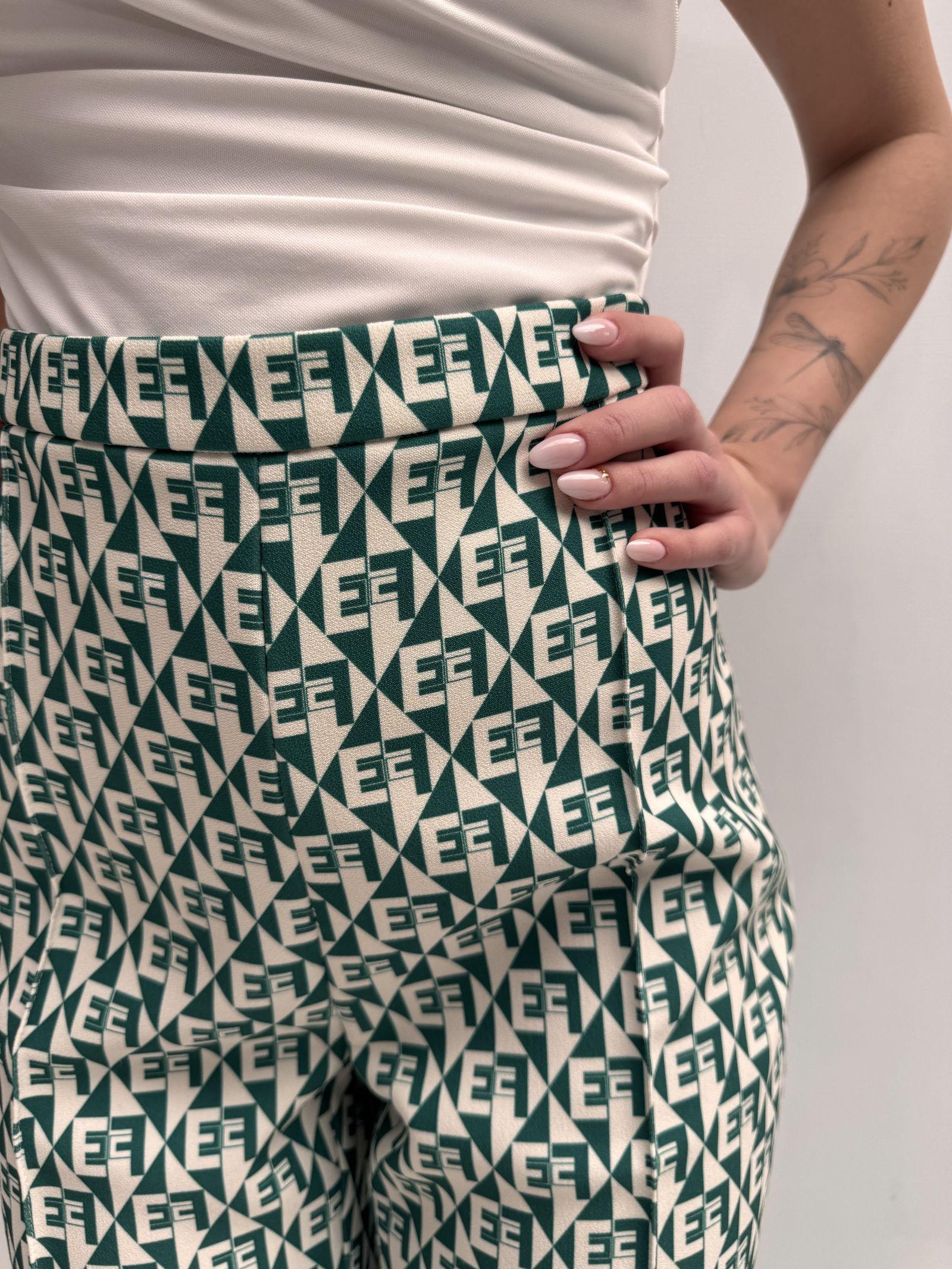 Pantalone stampa geometrica logata - Elisabetta Franchi PA00826E2 AT5 ELISABETTA FRANCHI 