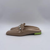 Sabot con perle e borchie 602 BEIGE CHIARINI 