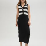 Abito in maglia bicolore LS2516001 1BN LOLA 