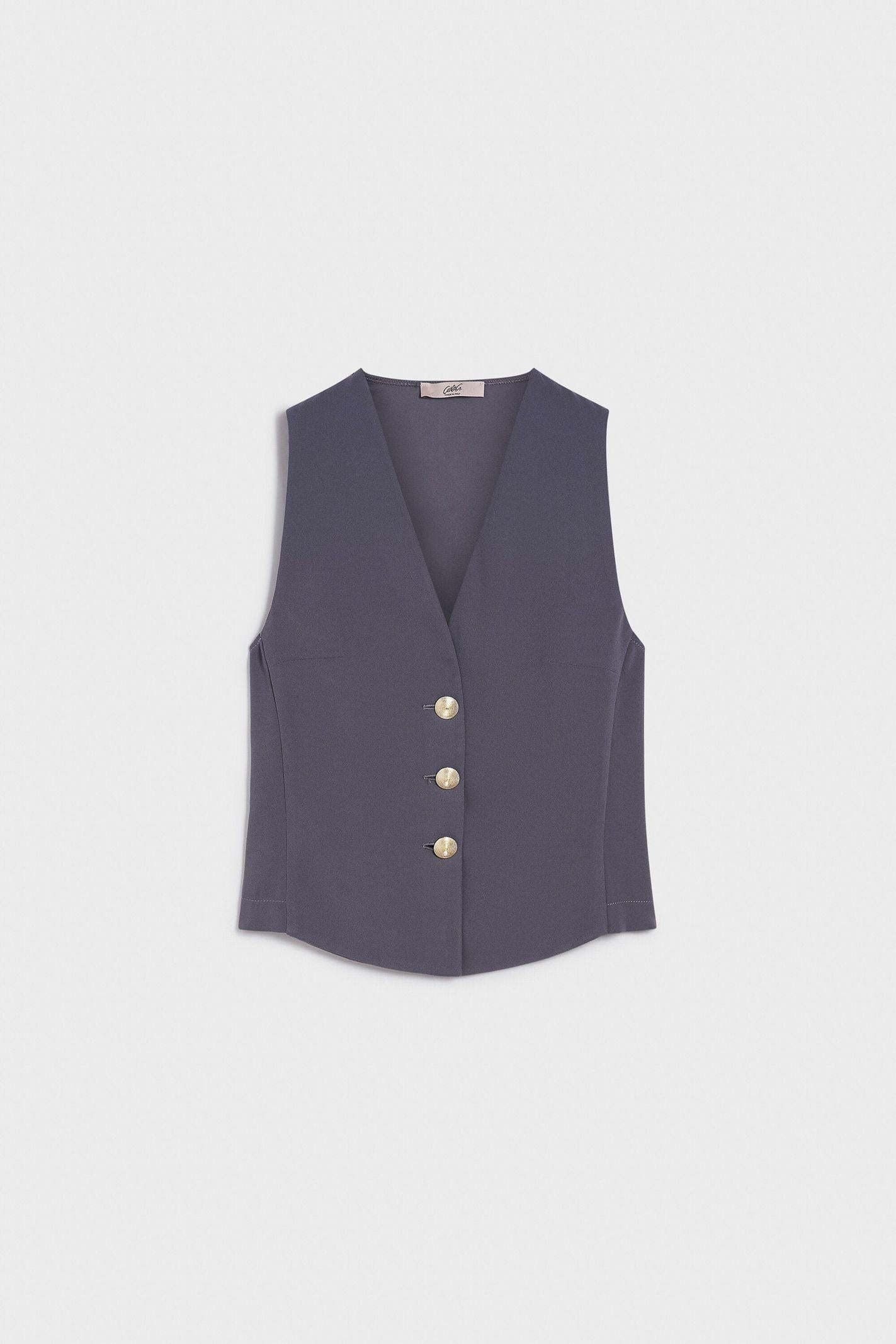 Gilet in crepe satin LOIT07D8 22 CARLA G. 