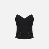 Top con dettagli zip - Elisabetta Franchi TO03656E2 110 ELISABETTA FRANCHI 
