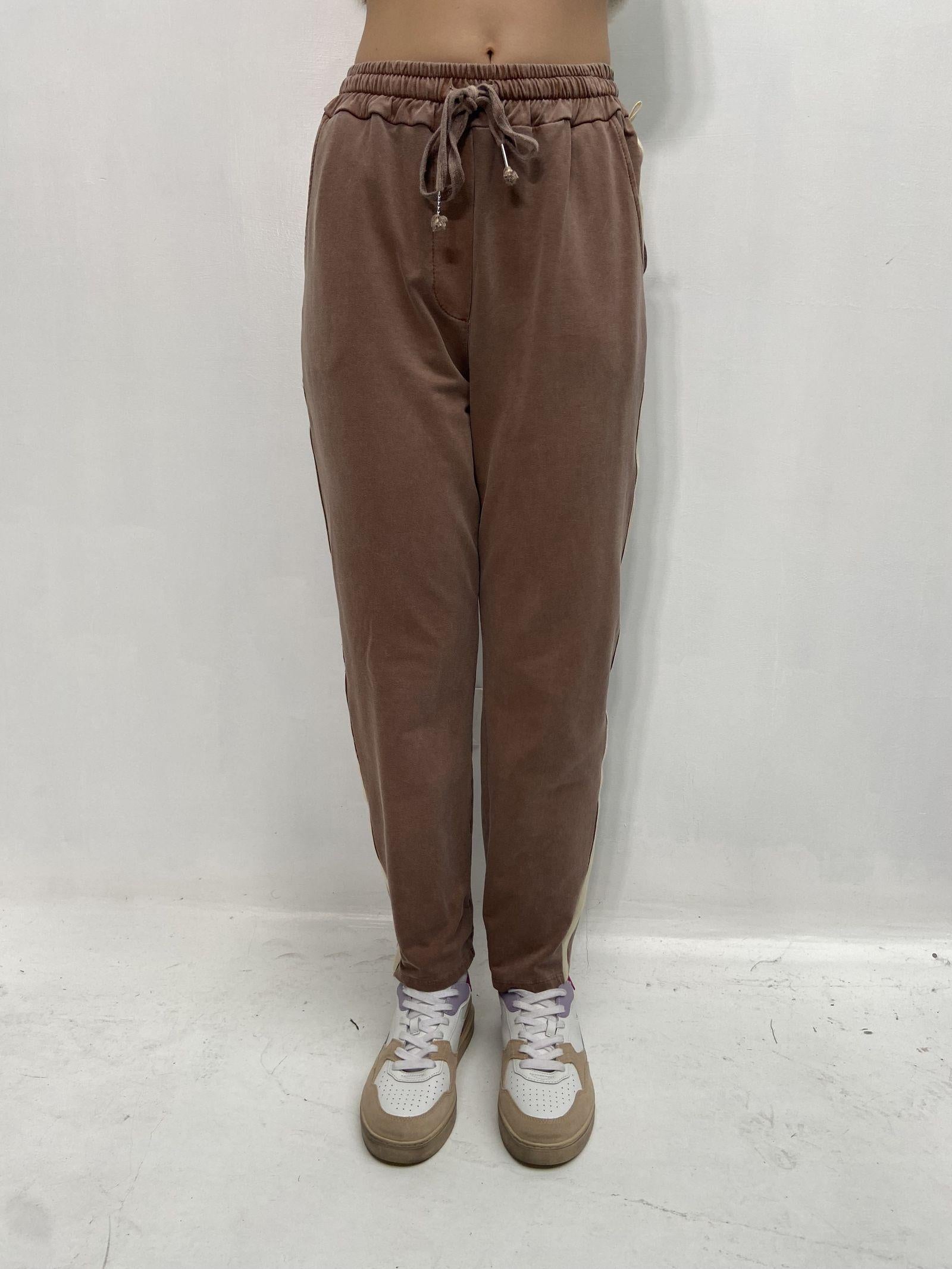 Pantalone con banda laterale 2558 CIOCCOLATO OFELIA 