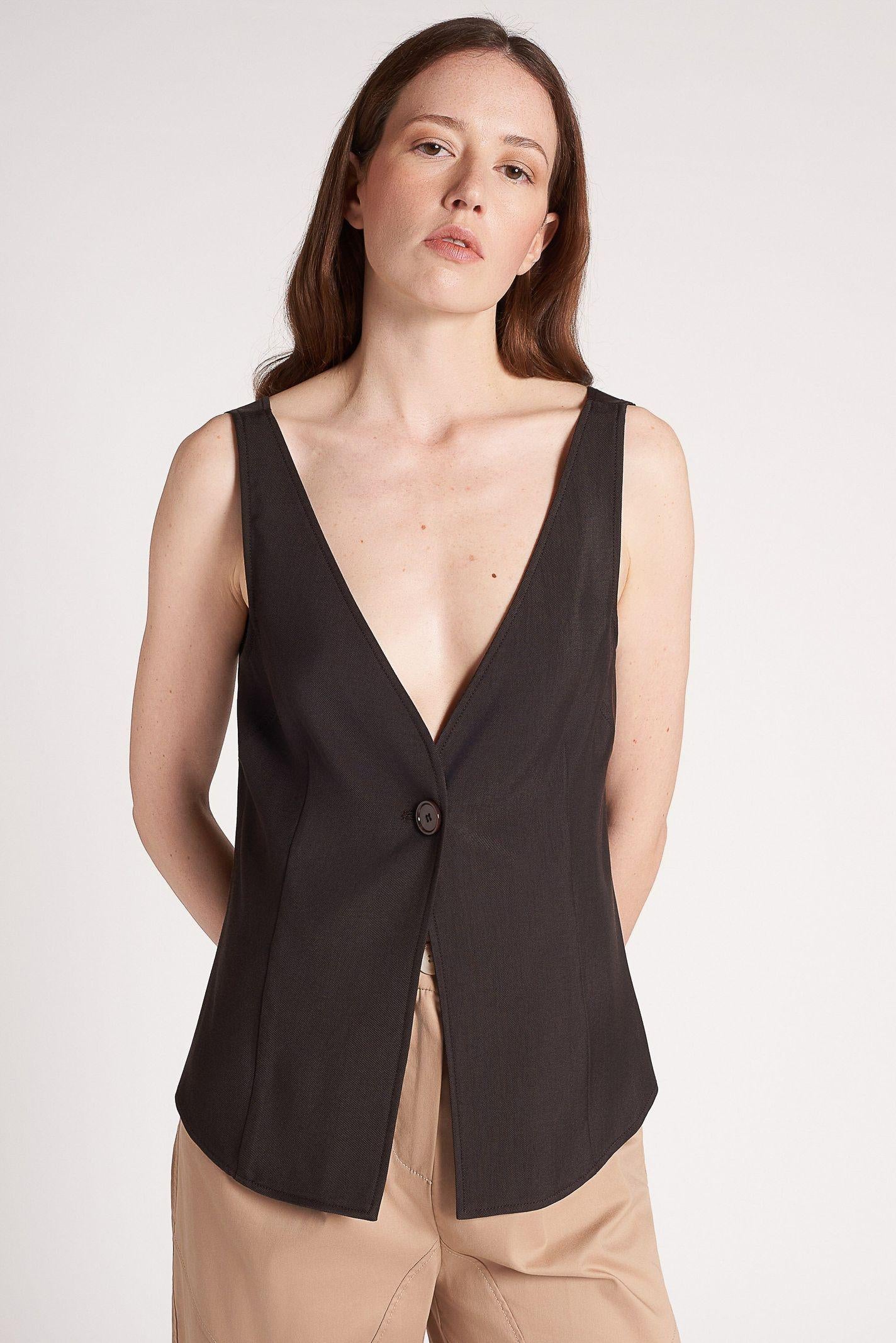 Gilet chiusura con un bottone - Carla G LIRI08D6 09 CARLA G. 