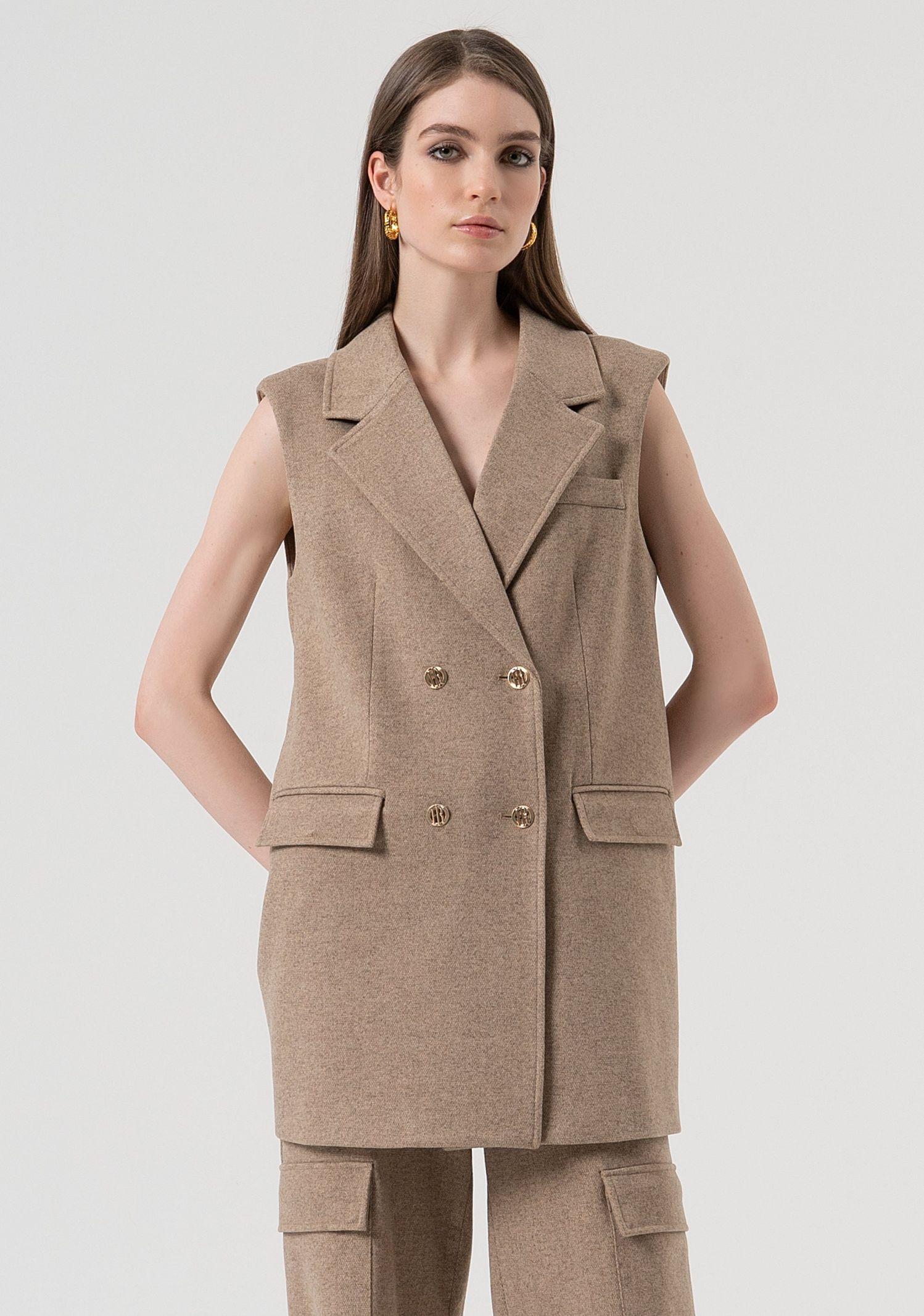 Gilet lungo doppio petto FR25WJ5015W80501 L46 FRACOMINA 