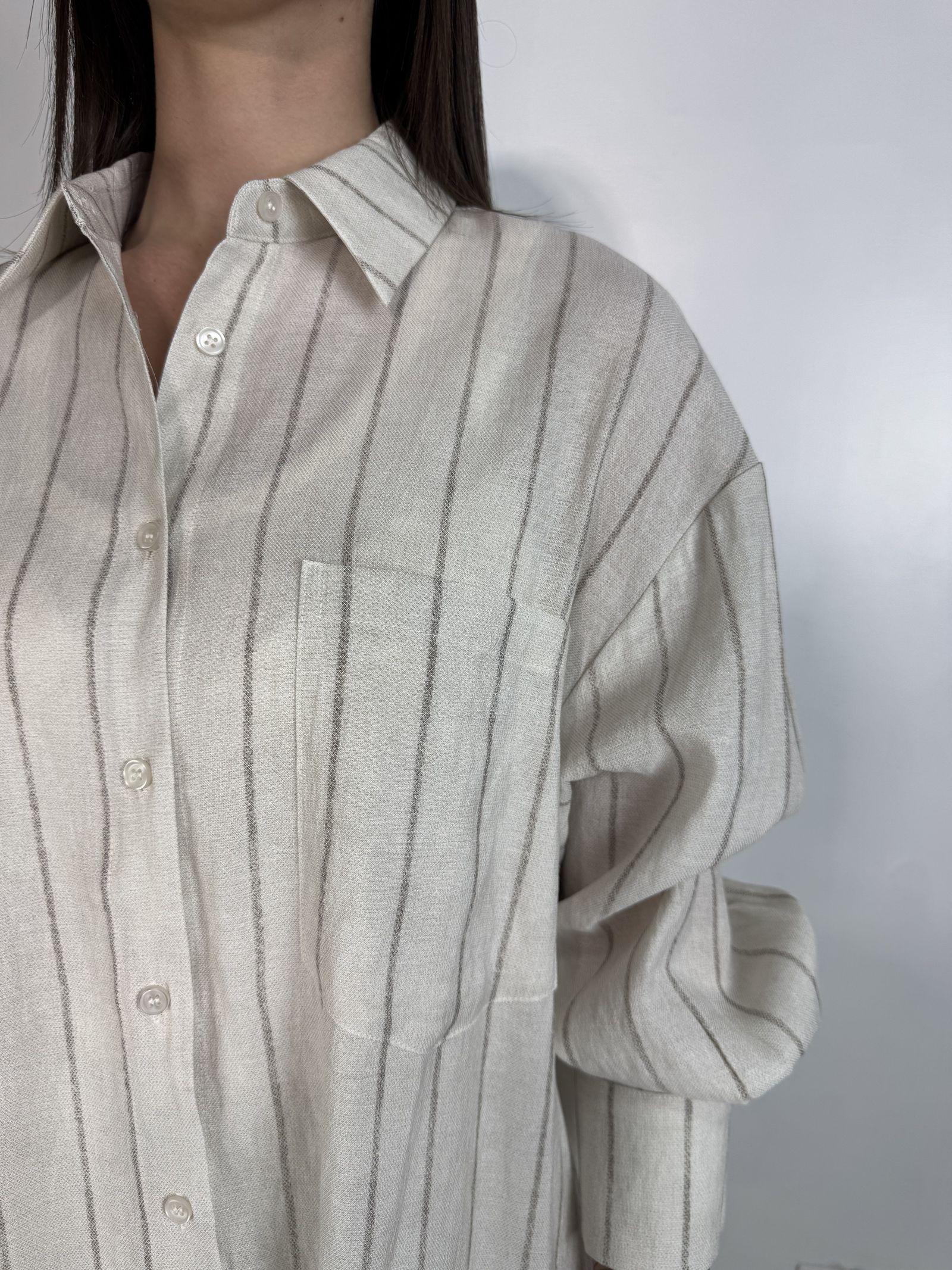 Camicia lunga con motivo a righe - Eleh SS260273 ECRU ELEH 