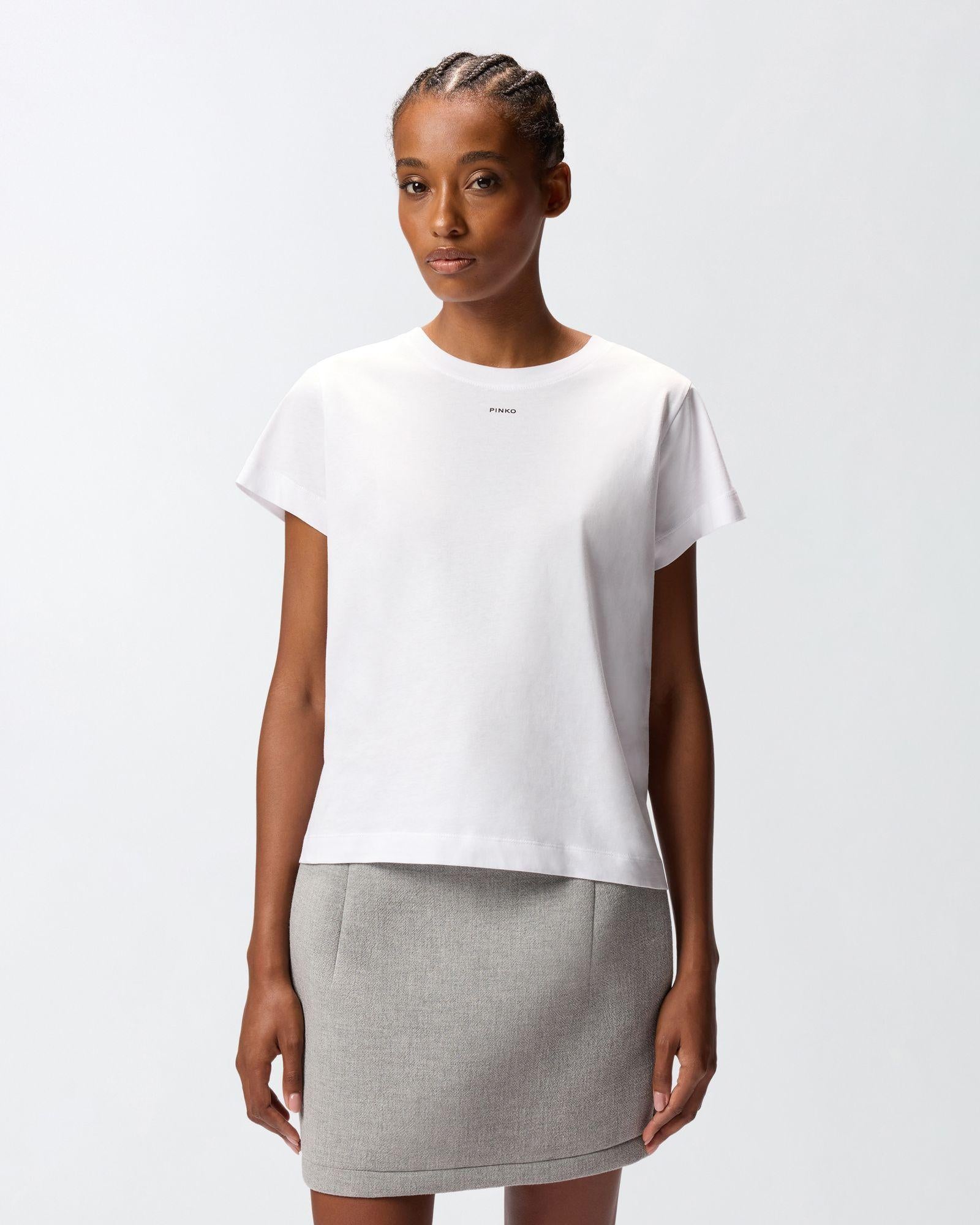 T-shirt stampa logo 100373A2RE Z04 PINKO 