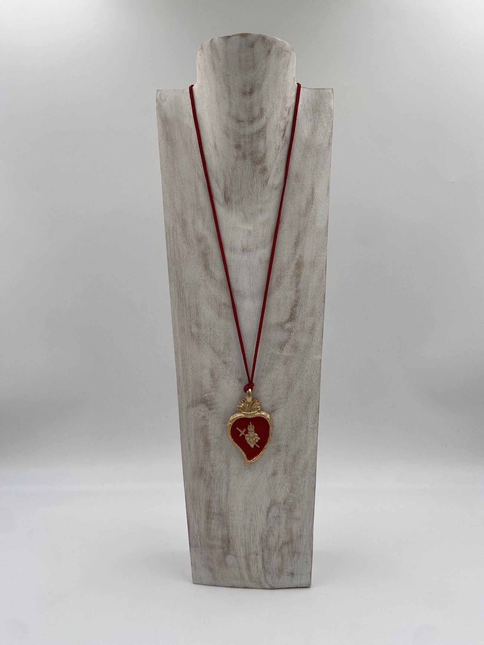 Ciondolo Cuore Sacro Smaltato - Alevà CUORESACROSMALTATO ROSSOORO ALEVA' 