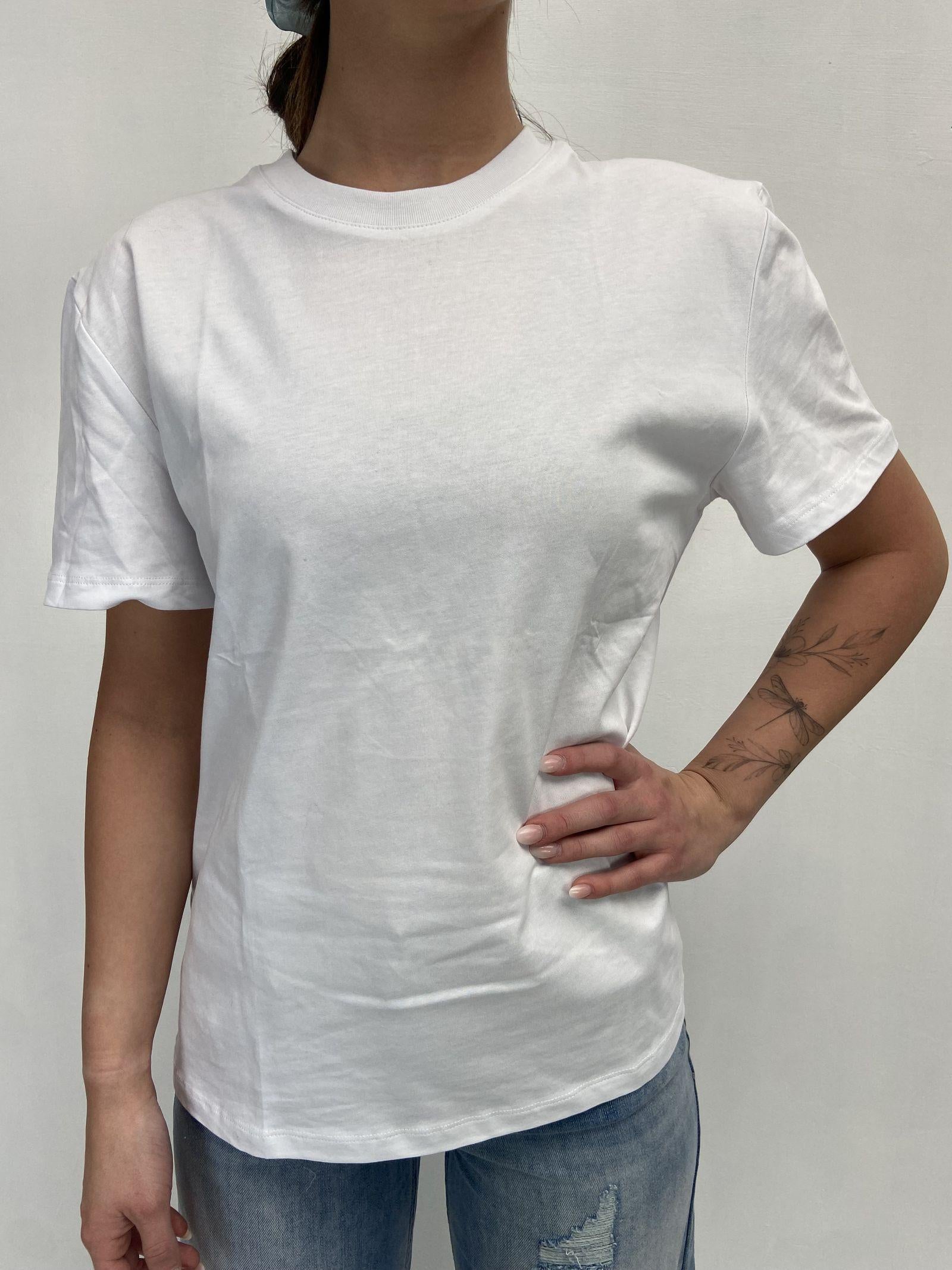T- shirt girocollo L8869 BIANCO OFELIA 