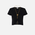 Maglia in jersey con collana a fiocco MA00651E2 110 ELISABETTA FRANCHI 