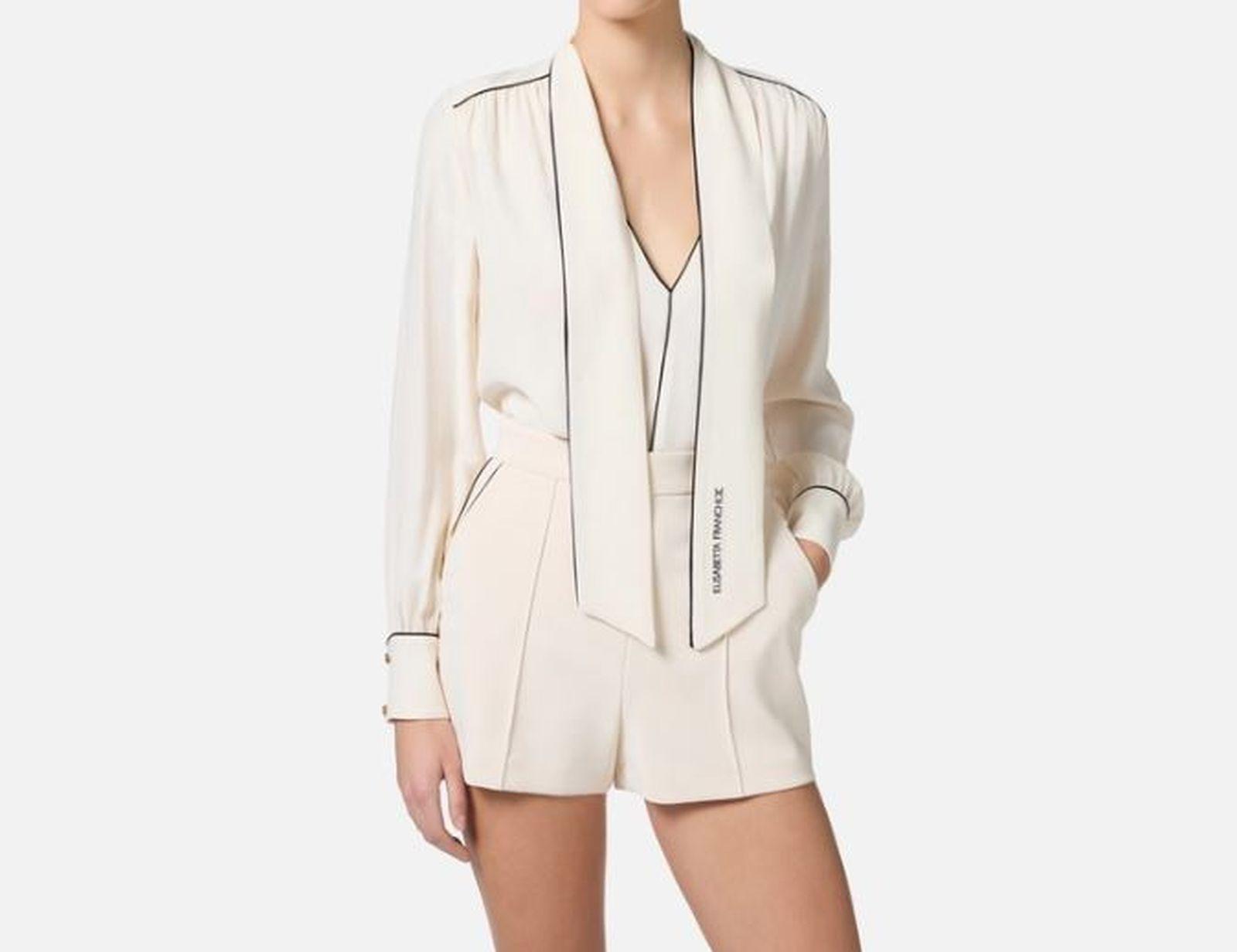 Camicia con sciarpa - Elisabetta Franchi CA10451E2 E84 ELISABETTA FRANCHI 