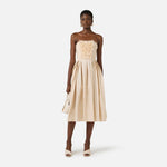 Abito in ottoman con ricami floreali - Elisabetta Franchi AB94262E2 045 ELISABETTA FRANCHI 