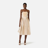 Abito in ottoman con ricami floreali - Elisabetta Franchi AB94262E2 045 ELISABETTA FRANCHI 