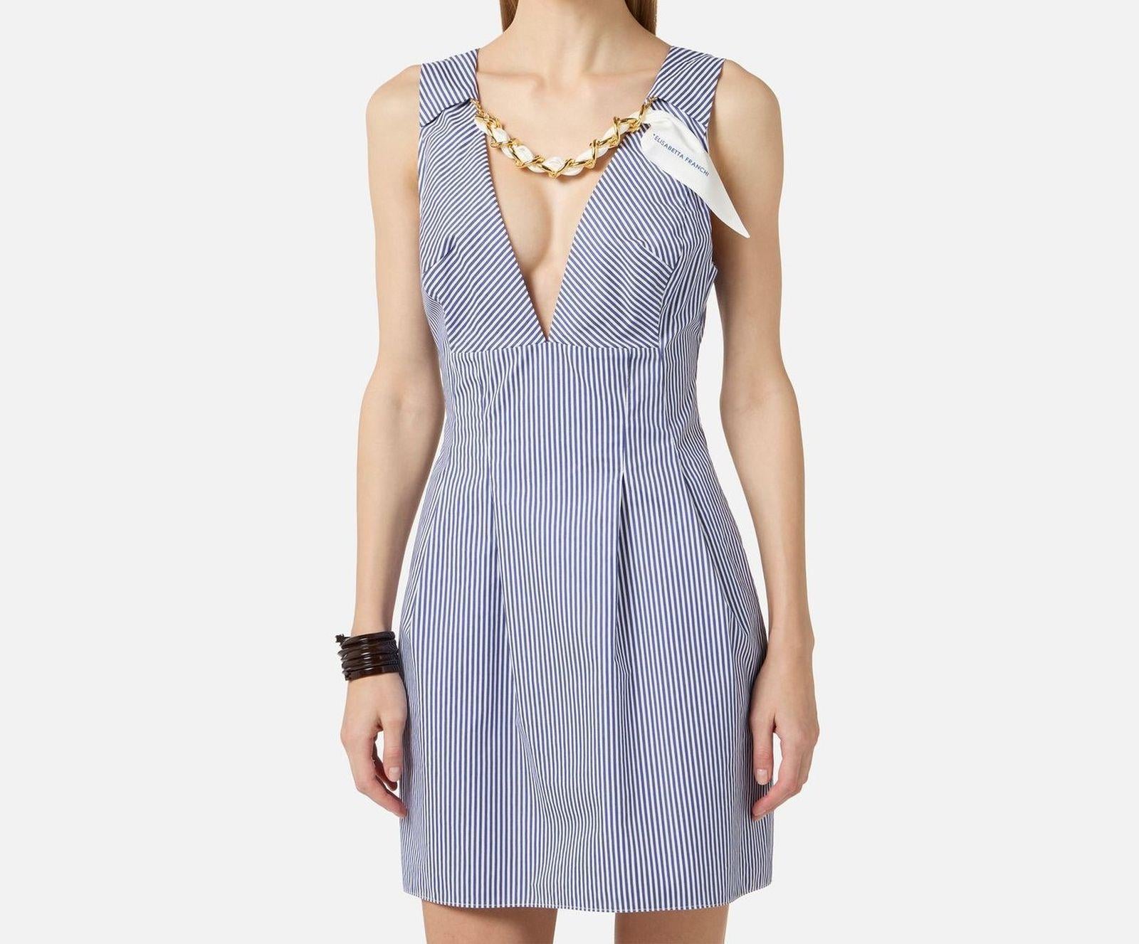 Abito con foulard gioiello - Elisabetta Franchi AB95762E2 019 ELISABETTA FRANCHI 