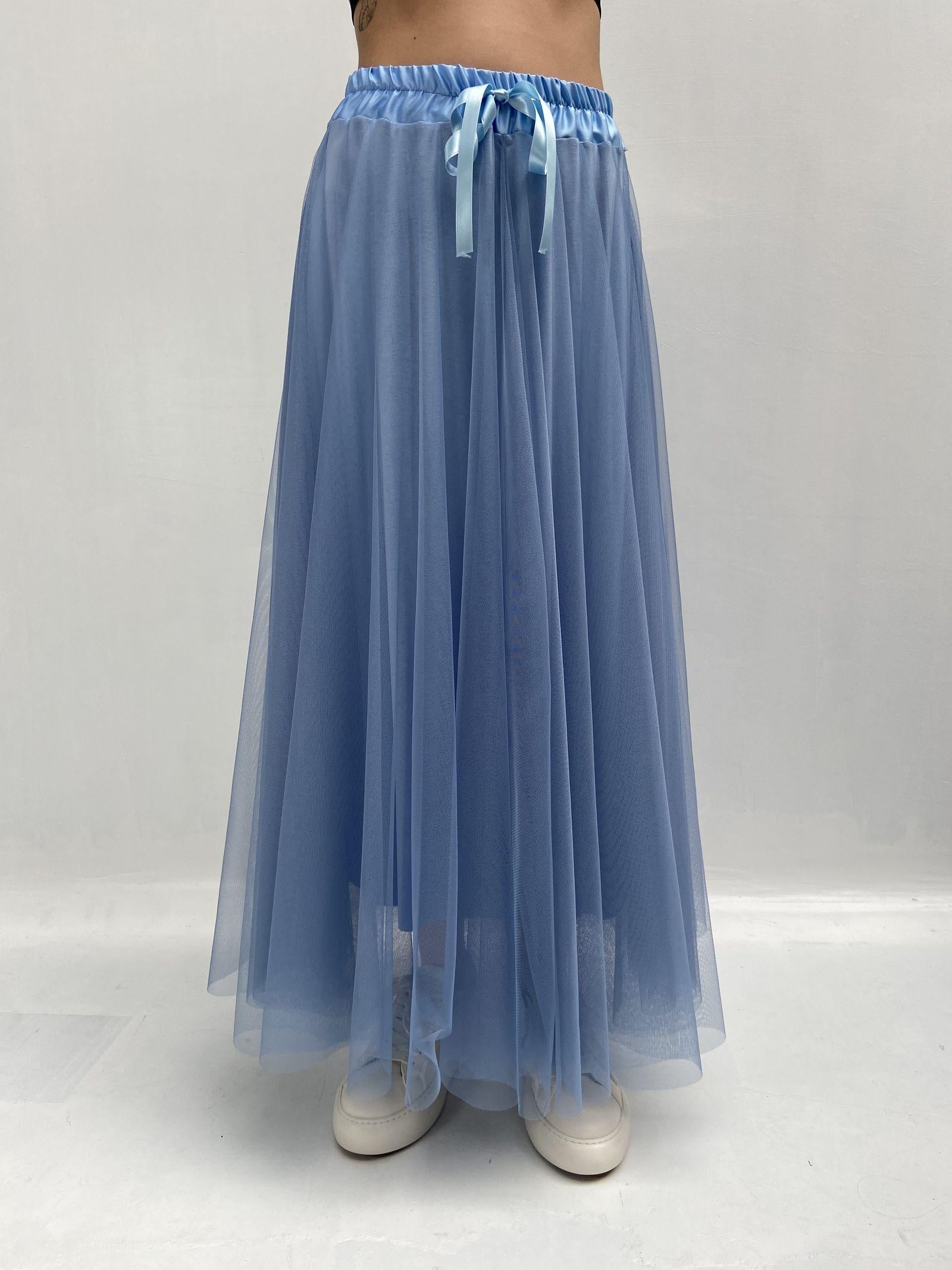 Gonna lunga in tulle MK04.015 AZZURRO OFELIA 