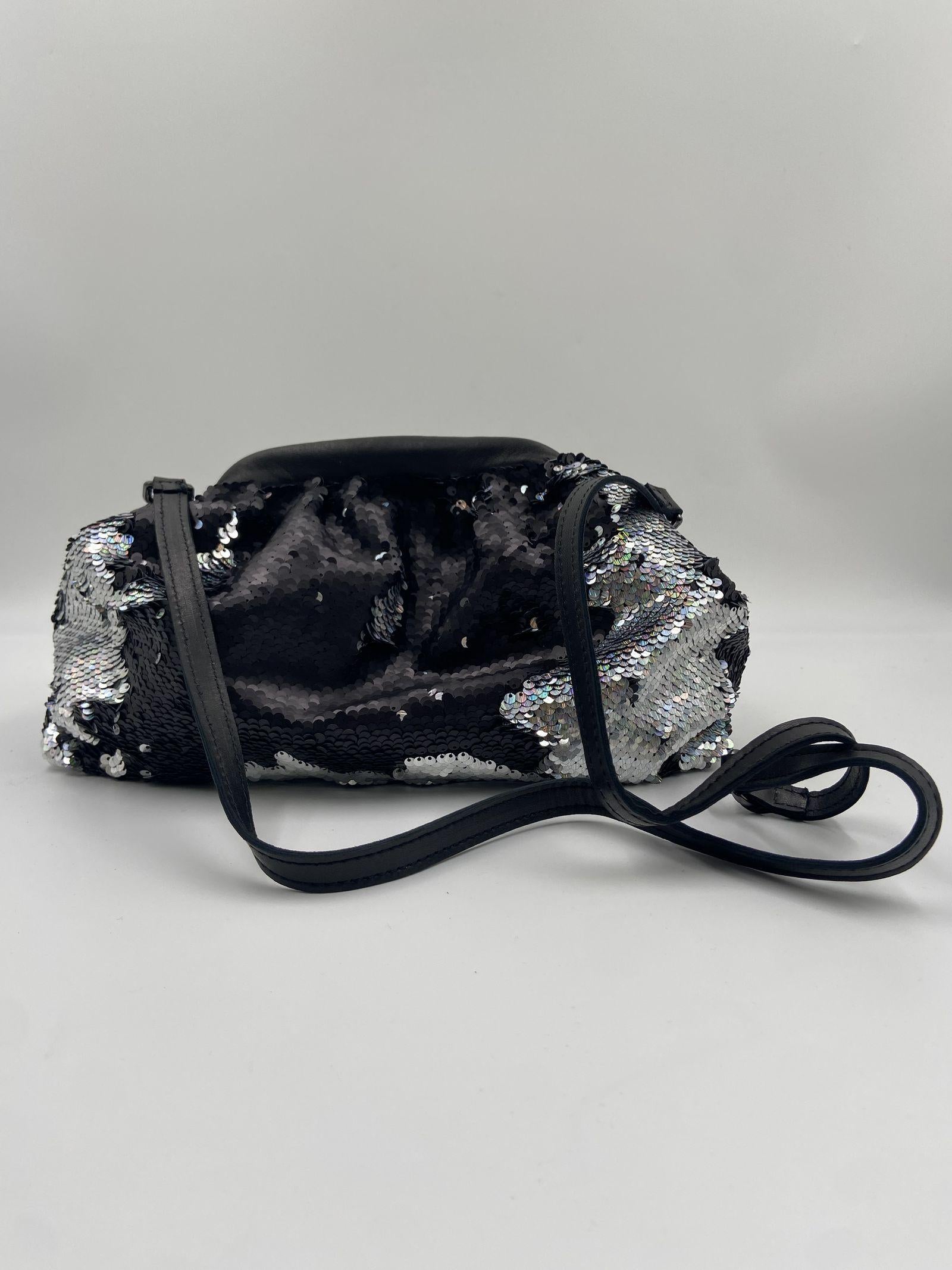 Borsa hobo paillettes argento nero - Ofelia AR027P ARGENTO OFELIA 